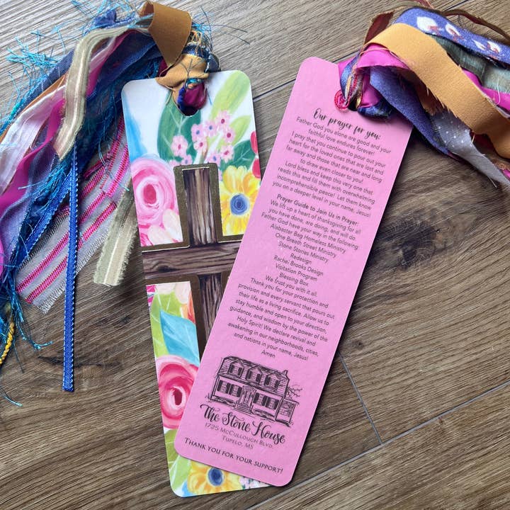 Rachel Brooks Design, LLC - Wholesale Bookmark - Floral Cross Tassel Bible Bookmark1