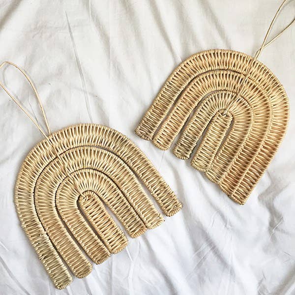 Bali Harvest – Großhandel 3D-Wandkunst – Kinder – Regenbogen-Wandhänger aus Rattan – Boho-Naturdeko fürs Kinderzimmer2