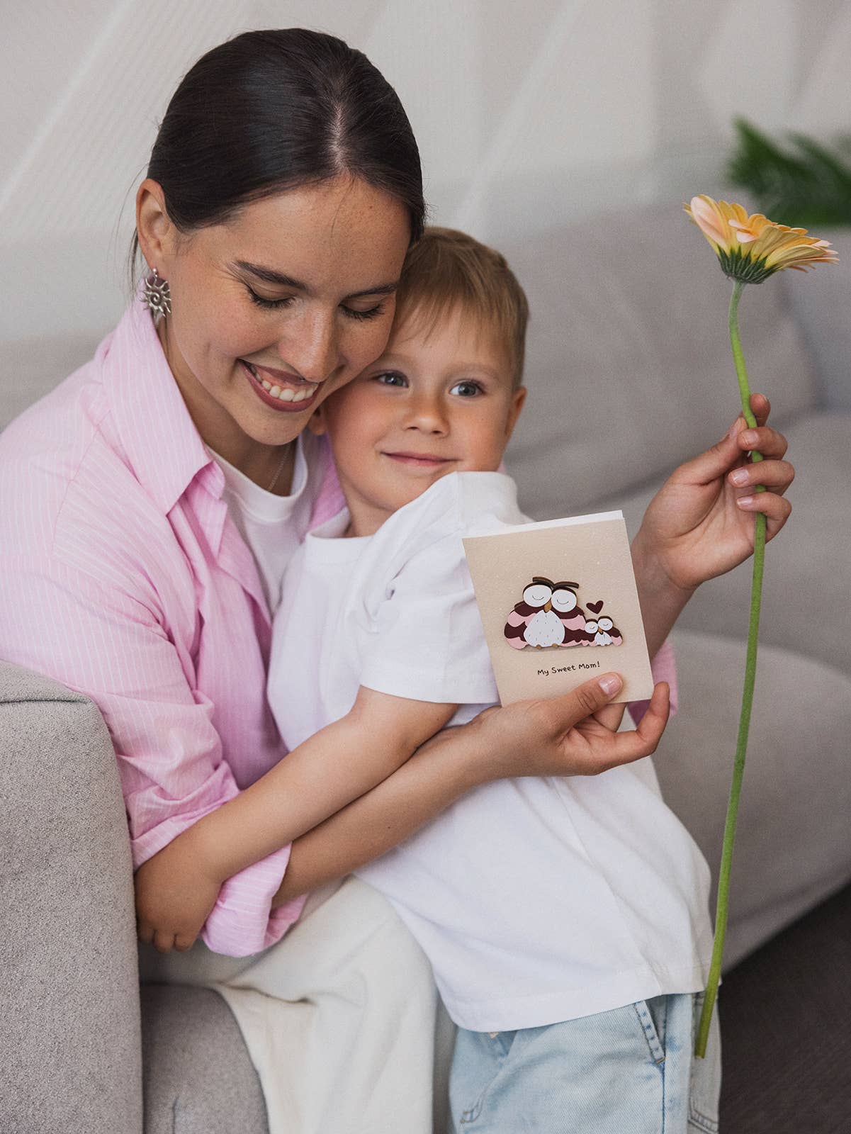 PESKOVOI - Wholesale Mother's Day Card - Handmade 3D Wooden Greeting Card “My Sweet Mom” by PESKOVOI3