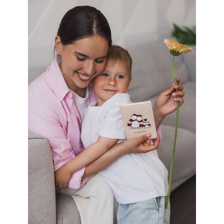 PESKOVOI - Wholesale Mother's Day Card - Handmade 3D Wooden Greeting Card “My Sweet Mom” by PESKOVOI3