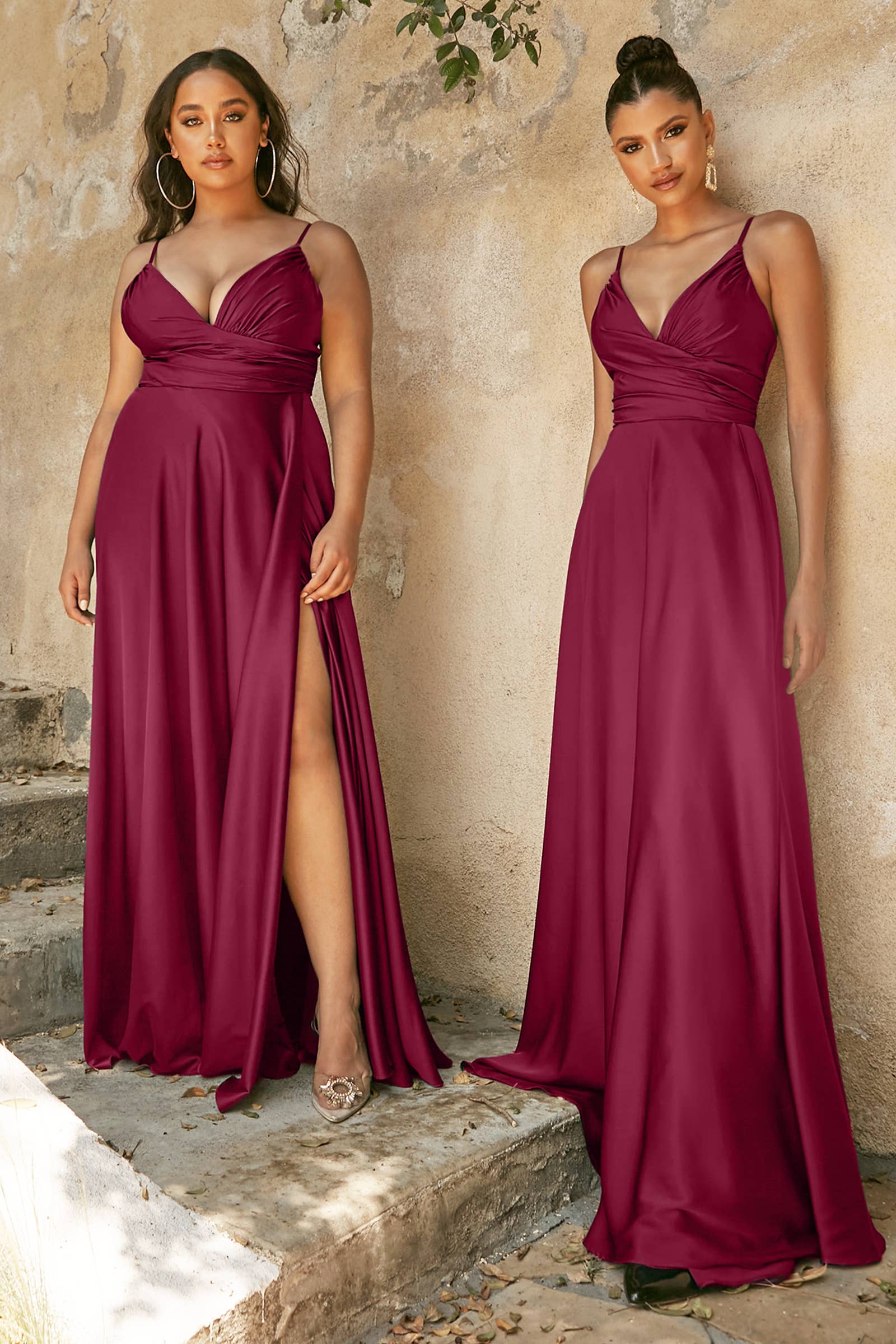 Ladivine by Cinderella Divine - Wholesale Gown - Women's - Sweetheart Neckline Soft Satin A-Line Curvy Fit3