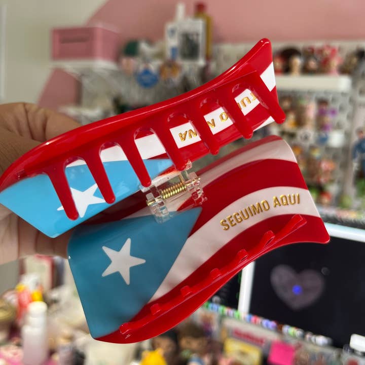 Studio Nena - Wholesale Hair Clip - Women's - Puerto Rican Flag Hair Claw3