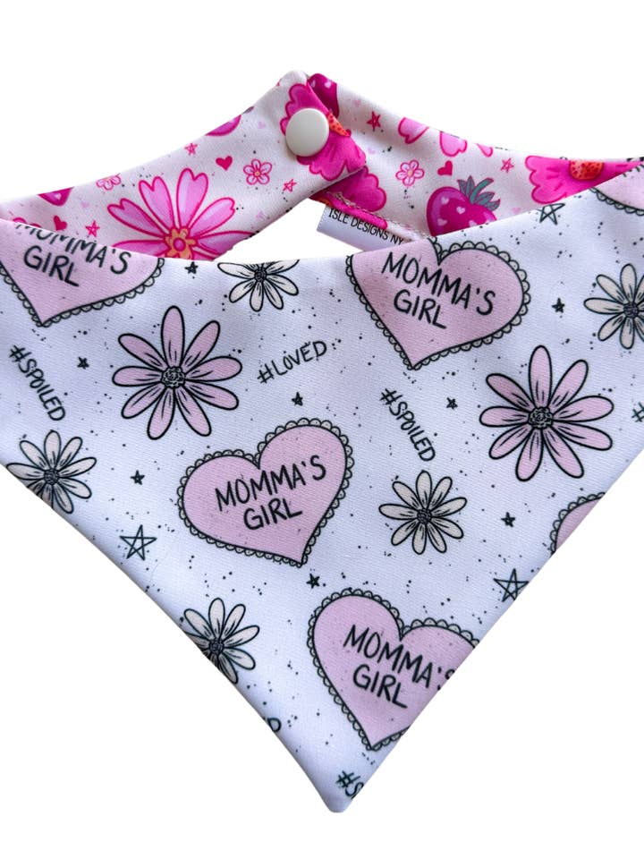 Bandana per Animali Reversibile "Momma's Girl" per la vendita all'ingrosso da parte di Isle Designs NY