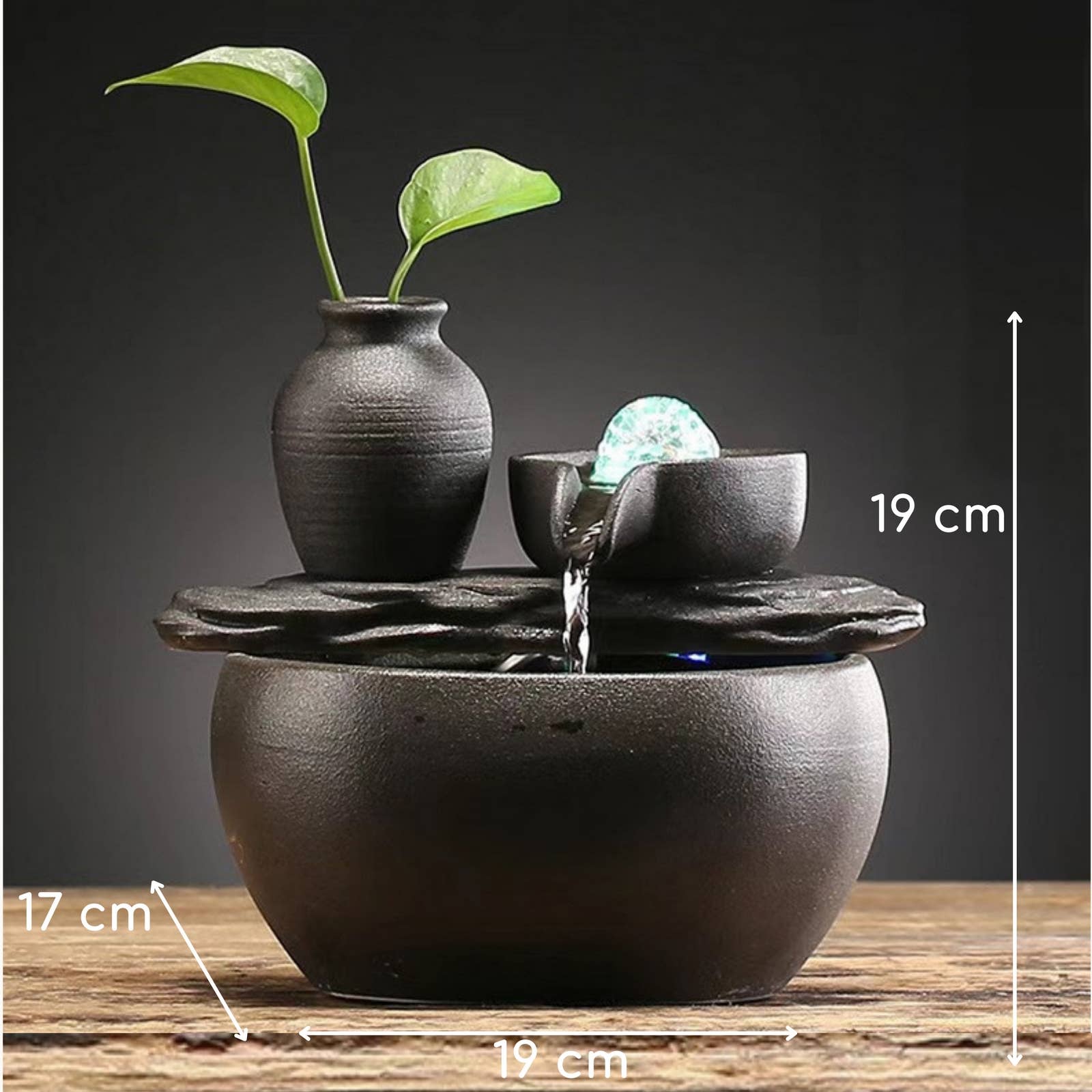 Zen'Arôme - Vente Décorations de table - Idée Déco Fontaine d’Intérieur Silice - Ambiance Relaxante3