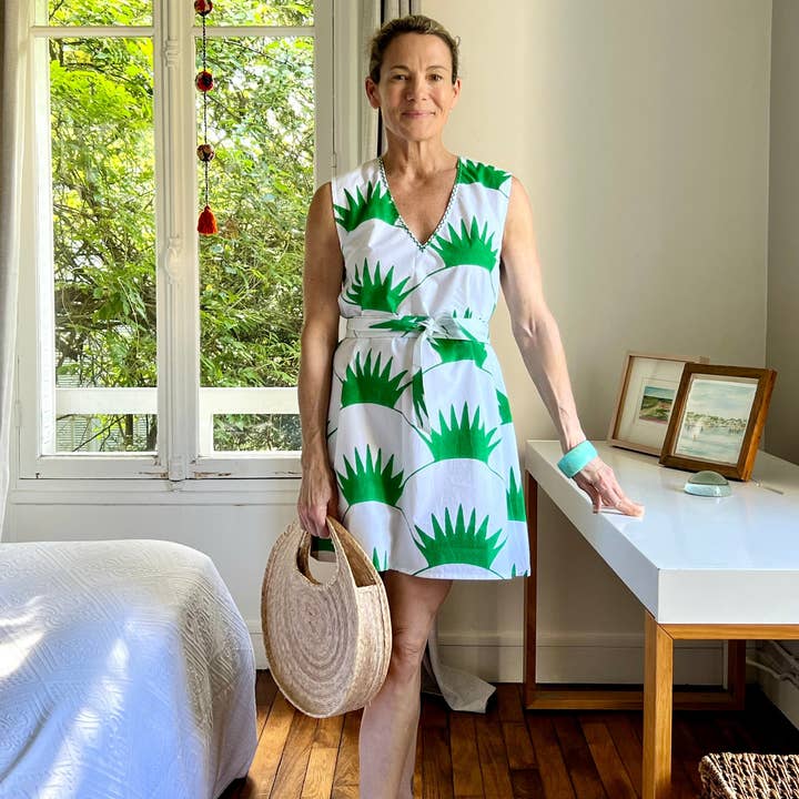 Green and White Sea Turtle Sleeveless Shift Dress for wholesale by Beastly Threads