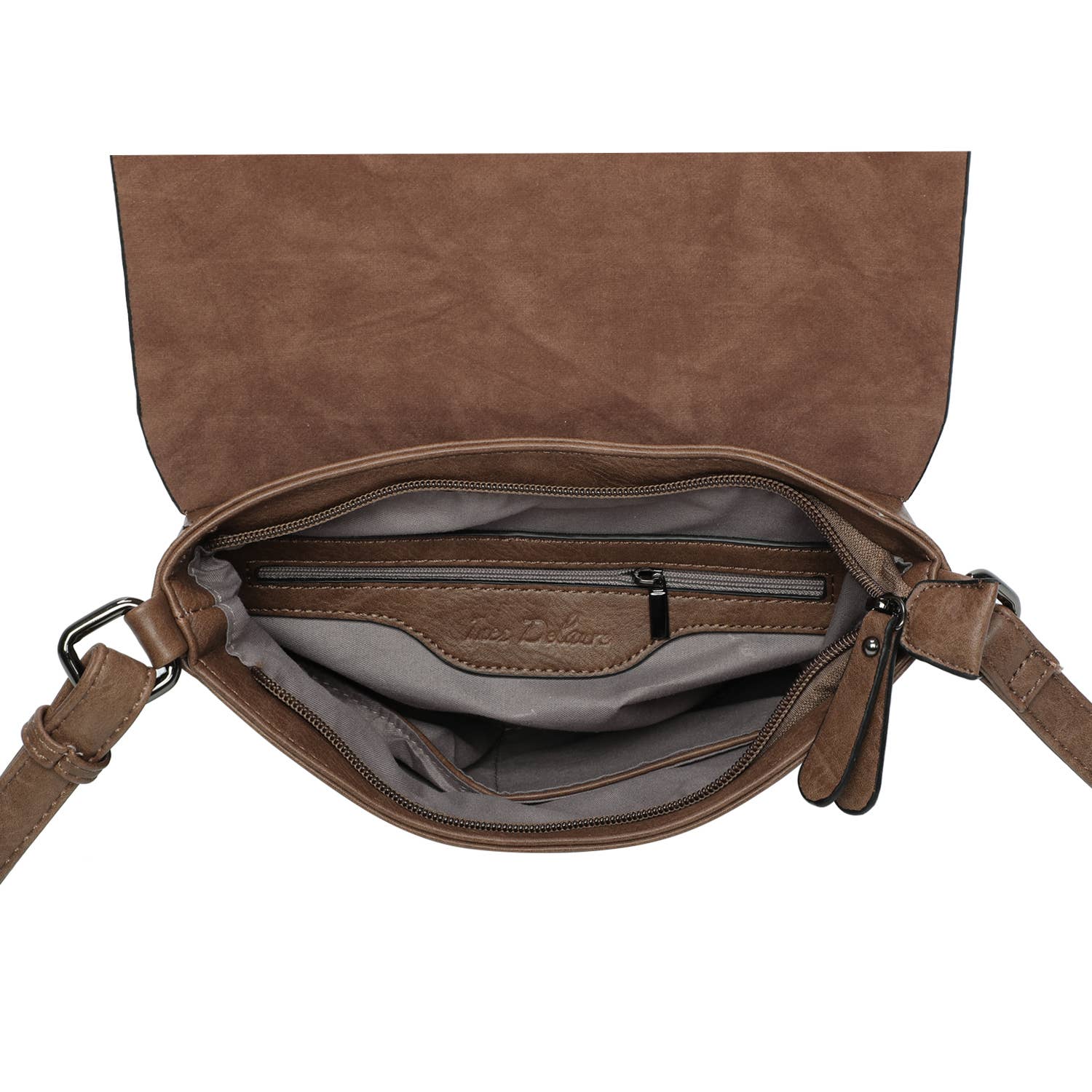 INES DELAURE - Wholesale Messenger Bag - Women's - Zipped flat pouch with soft and very practical flap18