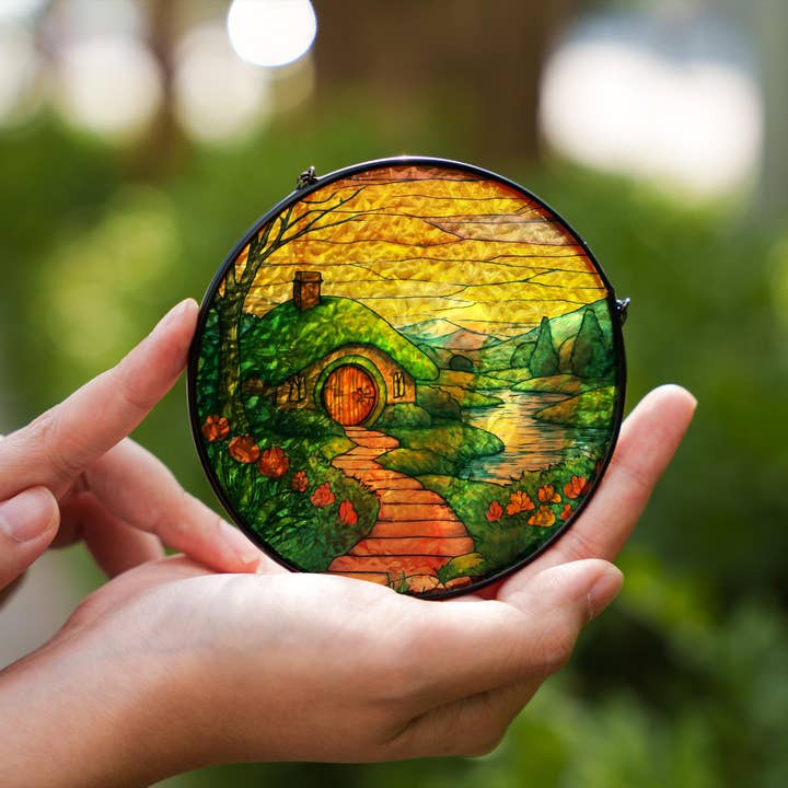 NVC Ecommerce LLC - Wholesale Suncatcher - The Shire Stained Glass Suncatcher, Hobbit House Decor2