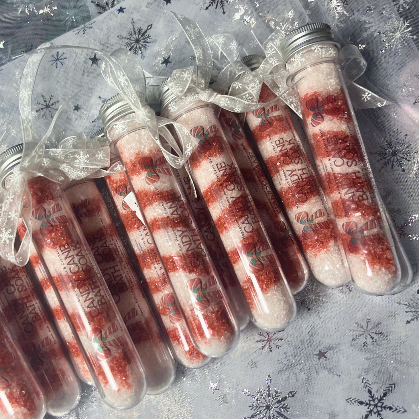 Mystic Showers – wholesale Bath salts – Candy Cane Bath Salt Soak | Peppermint + Cranberry | Gift & 2