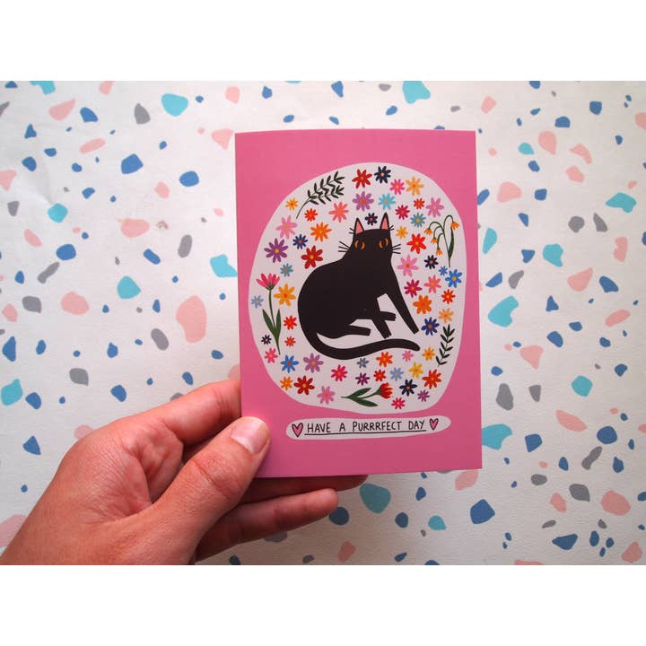 I LIKE CATS - Wholesale Birthday card - Have a purrrfect day illustrated cat themed greetings card1