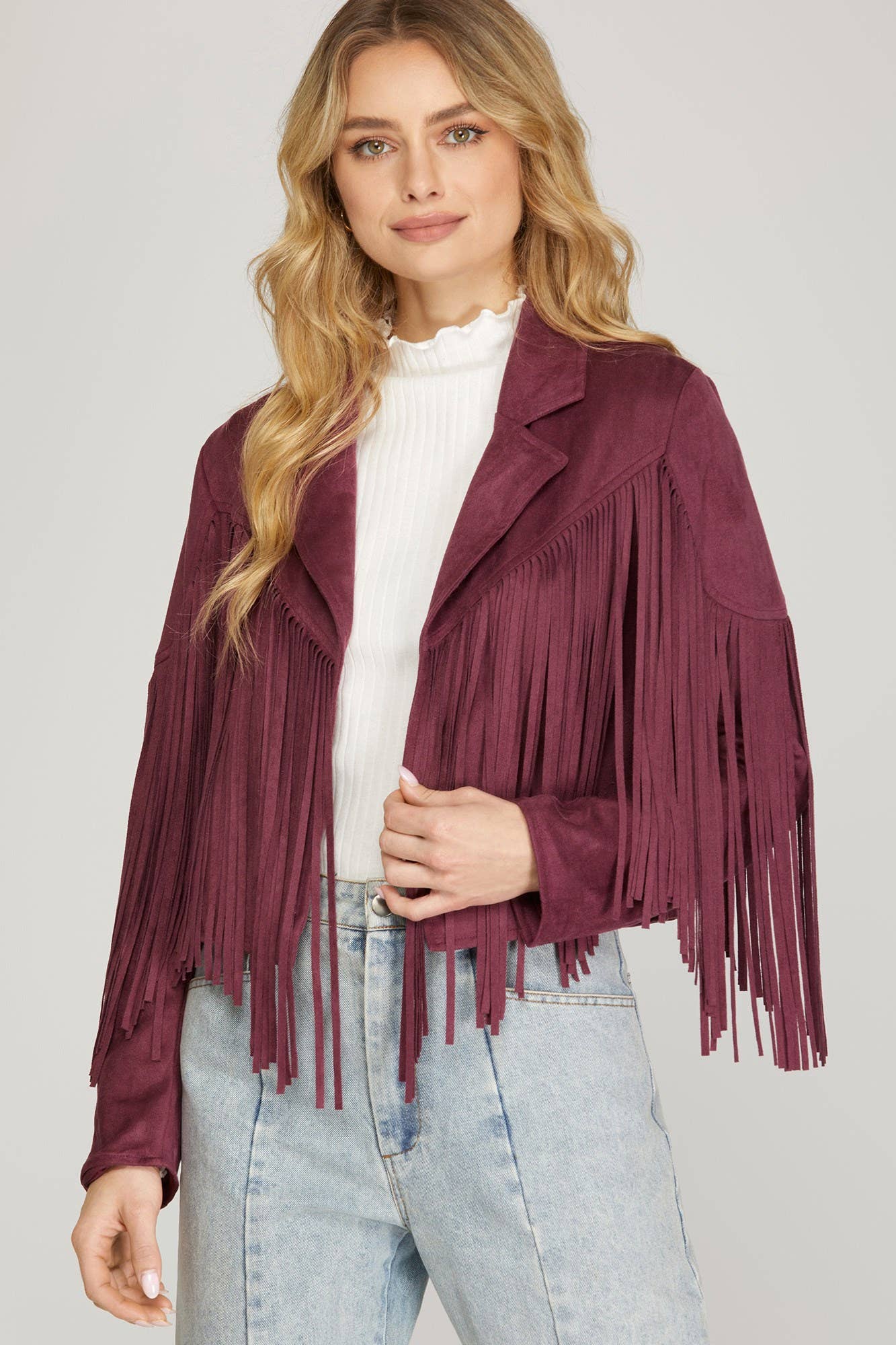 Vanilla Monkey - Wholesale Jacket - Women's - Faux Suede Fringe Jacket0