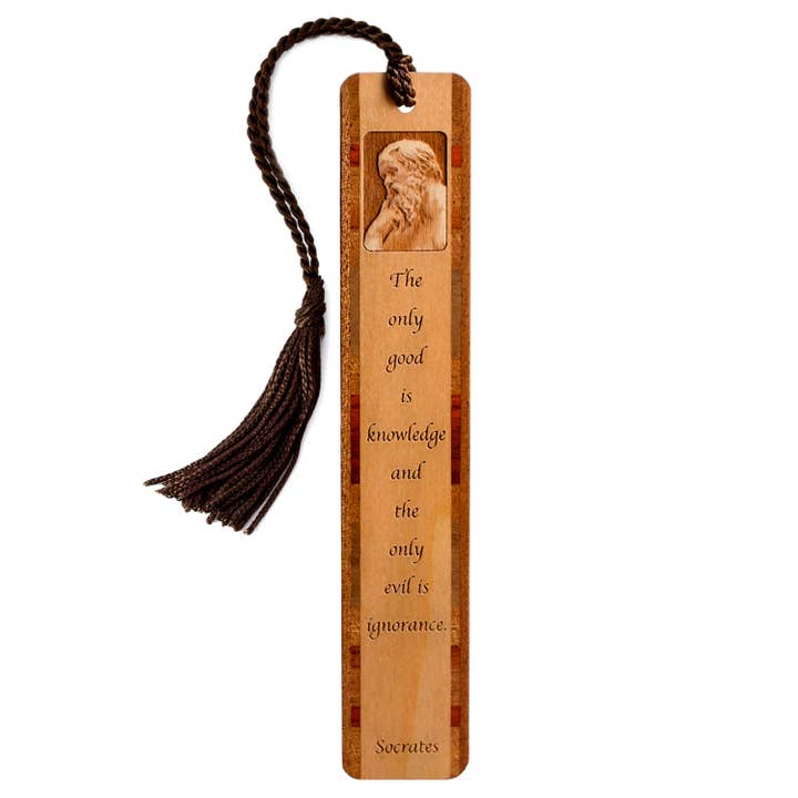 Socrates - Greek Philosopher Engraved Wooden Bookmark for wholesale by Mitercraft