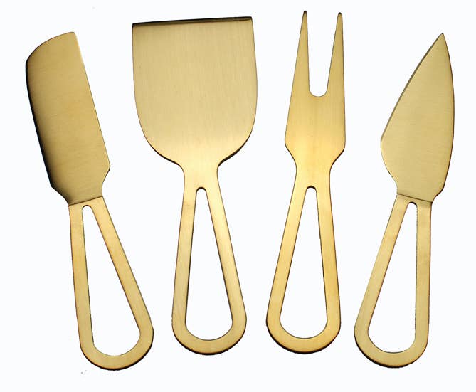 Prodyne - Wholesale Cheese Spreader - Set of 4 Titanium Plated Stainless Steel Cheese Knives1