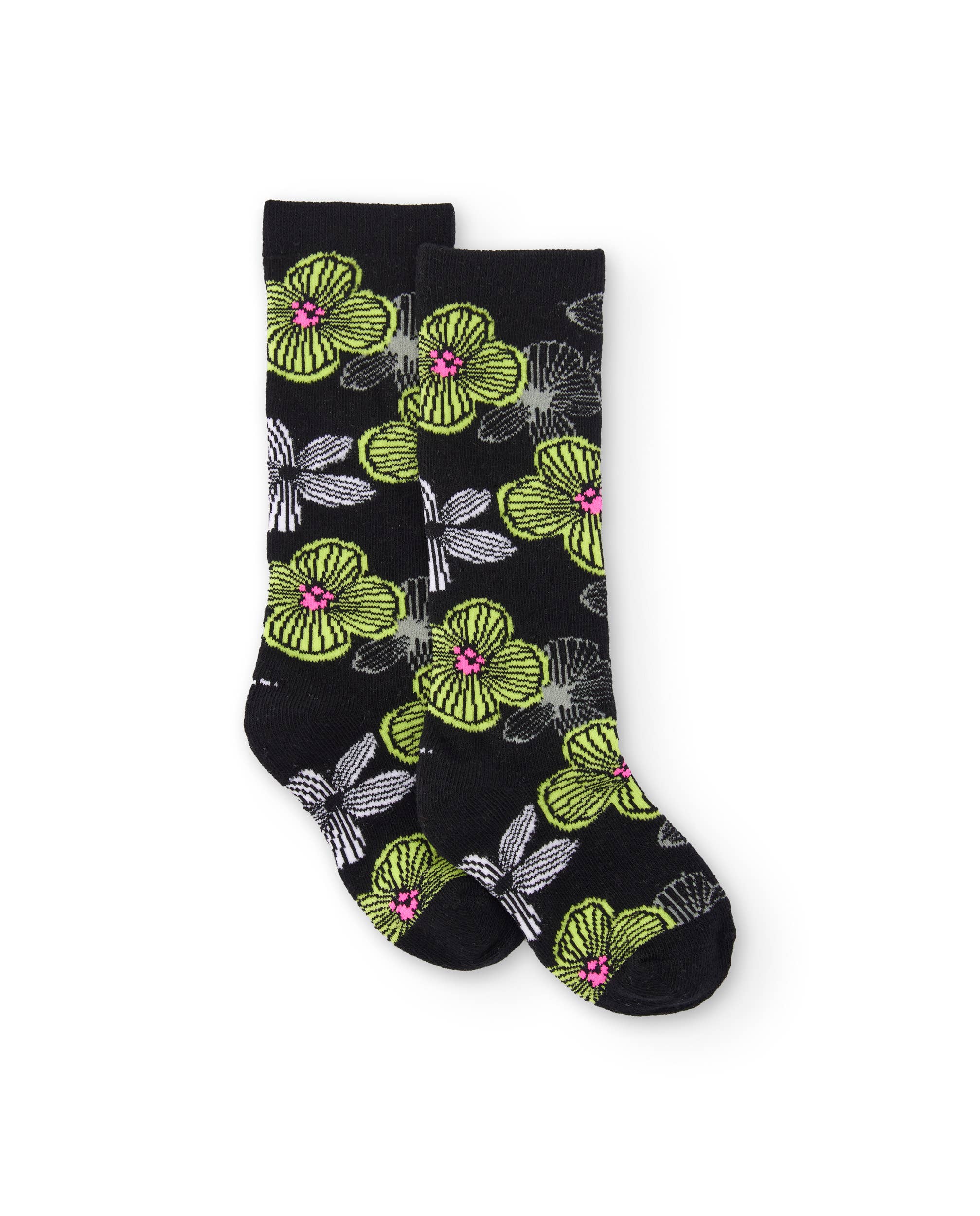 tuc tuc – wholesale Socks – Child – Girls' socks in black with large contrasting flowers
