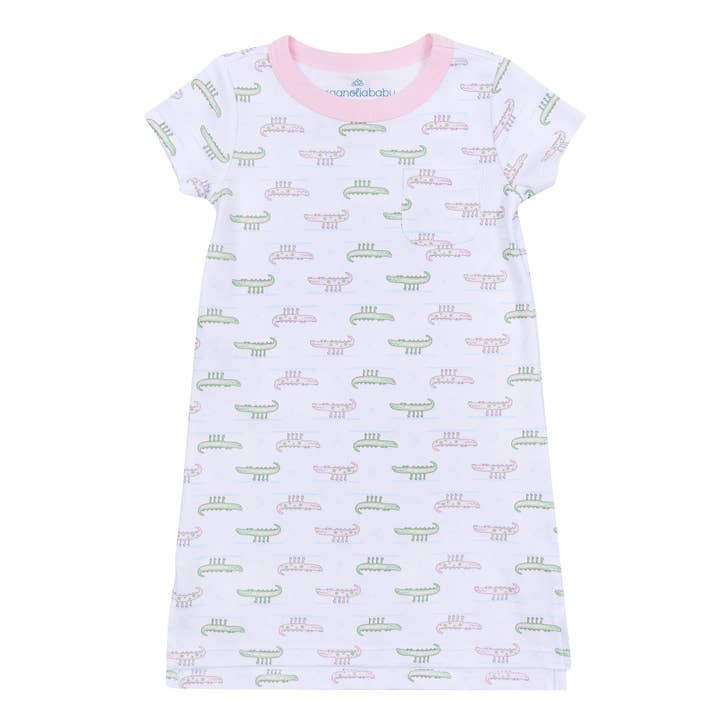 Alligator Pie Nightdress - Pink for wholesale by Magnolia Baby