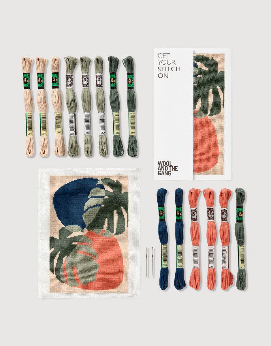 DMC - Wholesale Embroidery/Cross Stitch Supplies - Wool and the Gang Botanical Needlepoint Kit1