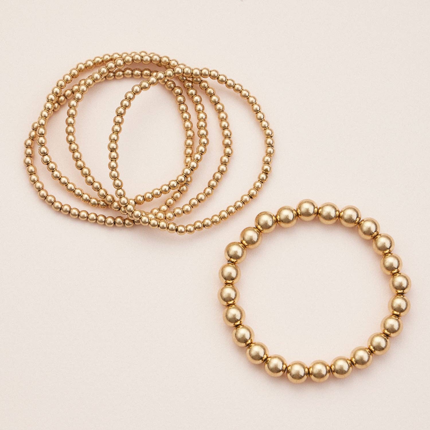 Frem - Vente Parures de bijoux - Ensemble de Bracelets Élastiques Perlés Revêtus de Cuivre – Empilables & Élégants4