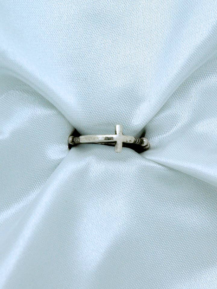 LAR3 - Sterling Silver Rosary Ring, Adjustable for wholesale by Contreras Designs