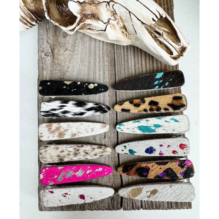 Boho Ranch Shop - Wholesale Barrette - Women's - Western Hair On Cowhide Hair Clip Barrette4