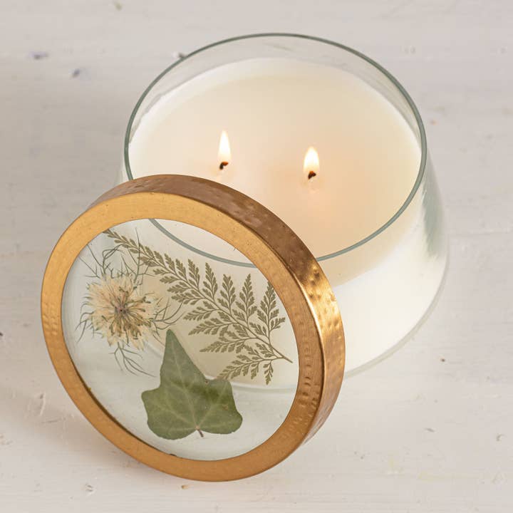 Rosy Rings - Wholesale Jar/Filled Candle - Forest Large Pressed Floral Candle