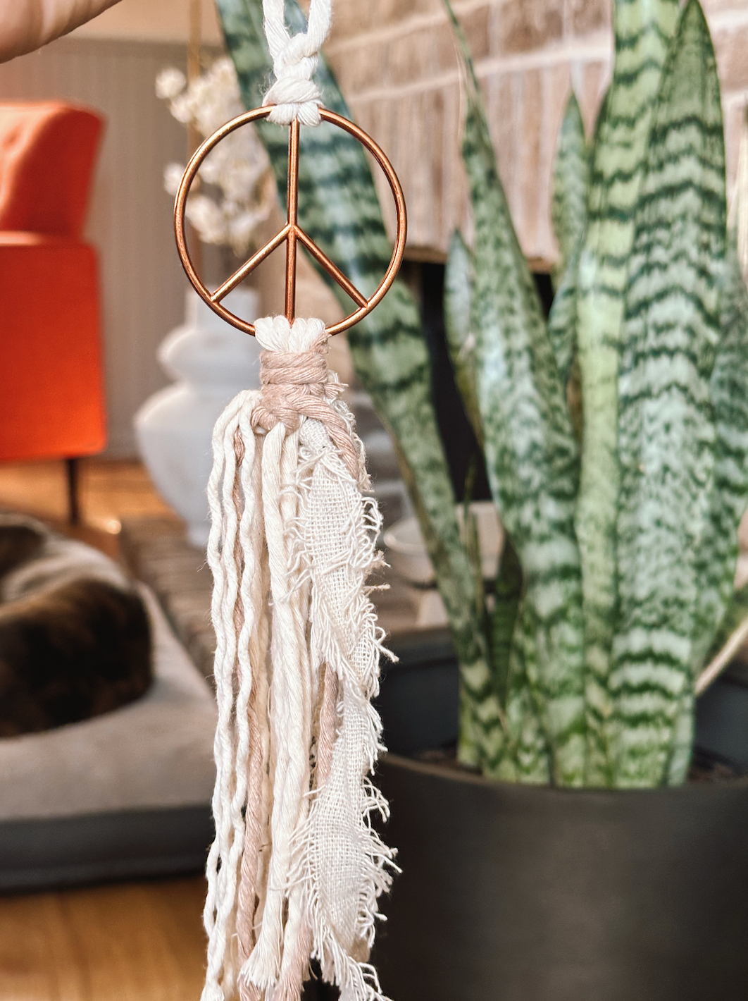 Offhand Fibers - Wholesale Car Decorative Charm - Unisex - Neutral Peace Sign Car Charm | Boho Gifts0