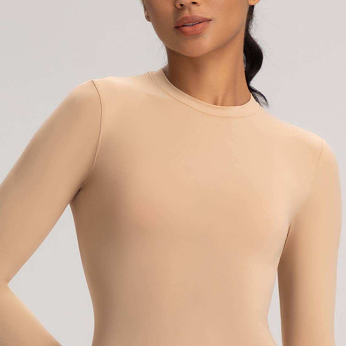 Sodalemon - Wholesale Athletic Top - Women's - Women High-Stretch Round-Neck Workout Long Sleeve Top2