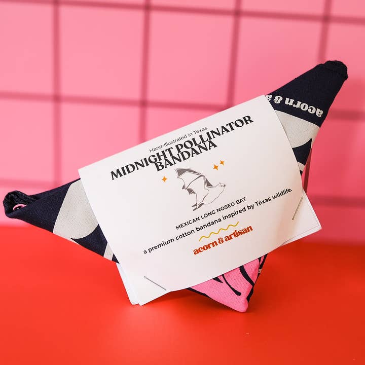 Acorn & Artisan - Wholesale Bandana - Unisex - Bat Bandana | Long-Nosed Bat Nature Accessory2