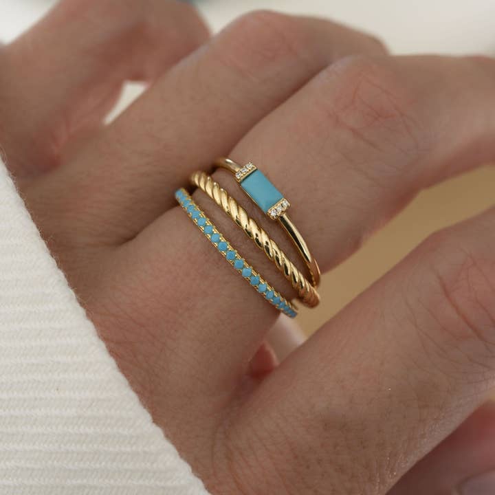 Sami Jewels - Vente Bague avec plusieurs pierres - Bague Turquoise Eternity4