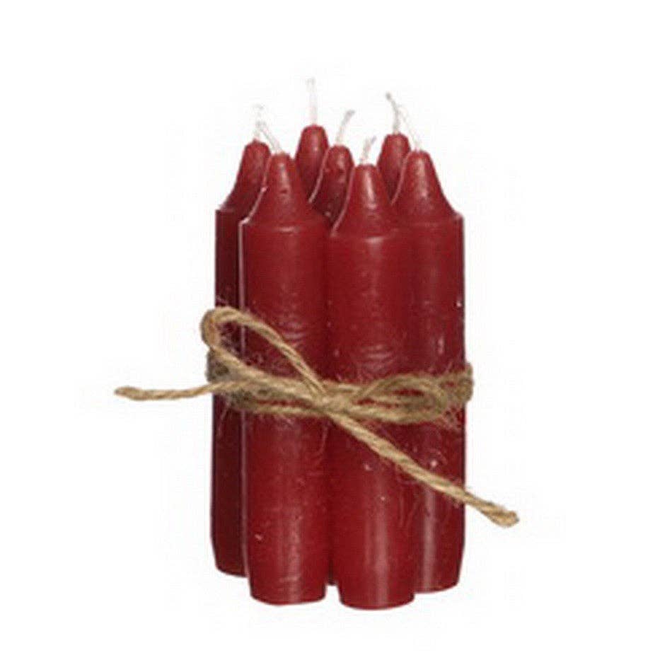 Wildflowers by Floriette - Wholesale Tapered Candle/Candlestick - Taper Candle Set - H.11 cm (Set of 7, Red)0