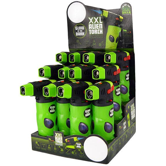 Smokezilla XXL Refillable Alien Torch Lighter - 12/Display for wholesale by Novelty Brands