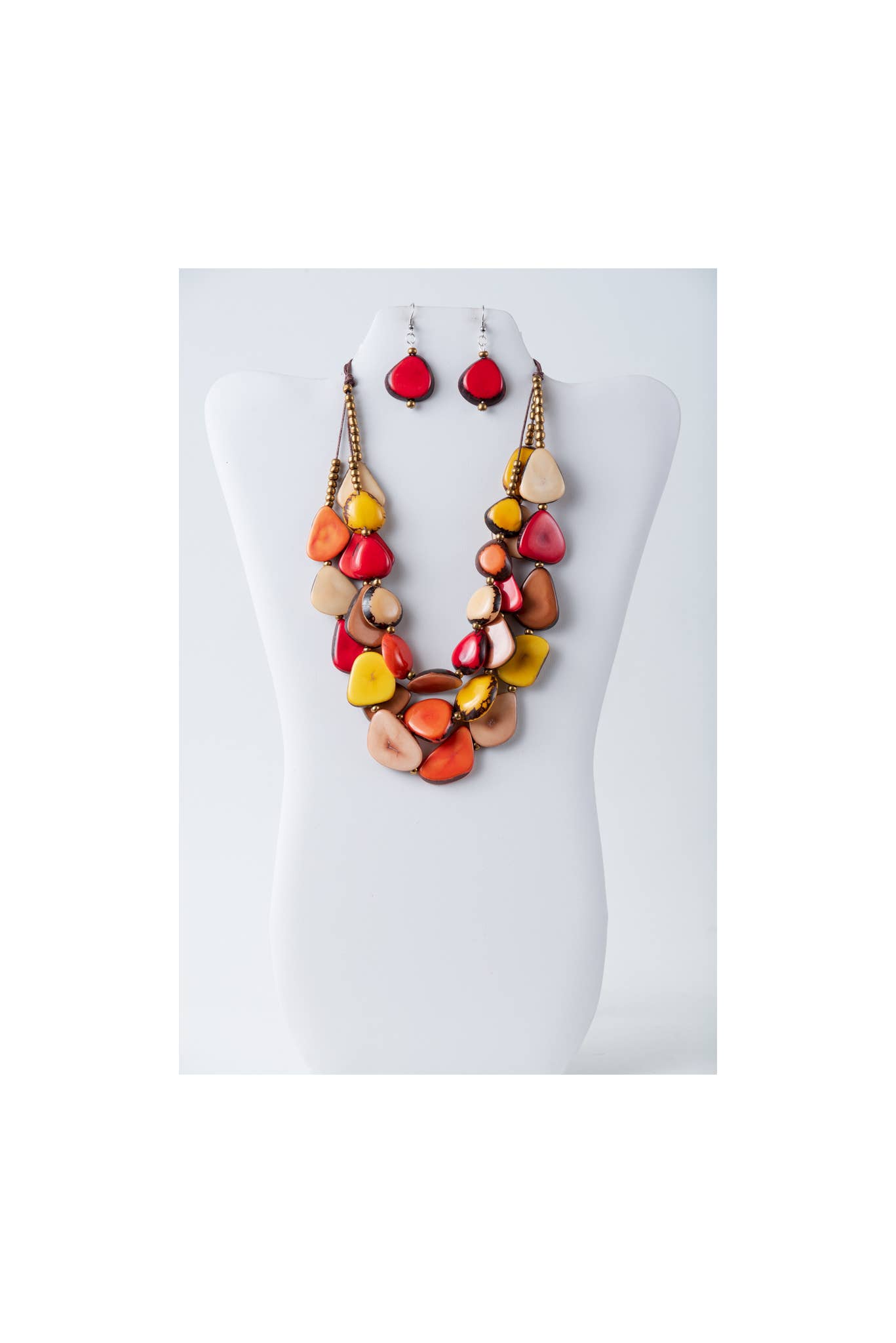 TaguArtsy – wholesale Smycken – Zaley Three Stranded Organic Tagua halsband och örhängen11