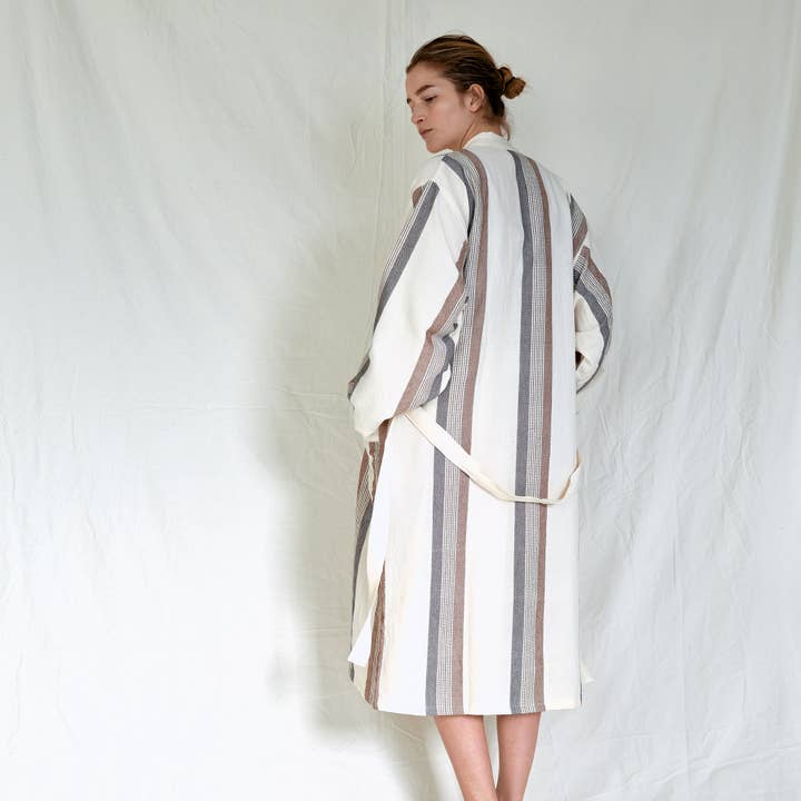 HOME & LOFT – wholesale Morgonrock - Dam – Brun Cream Nomad Lång Badrock