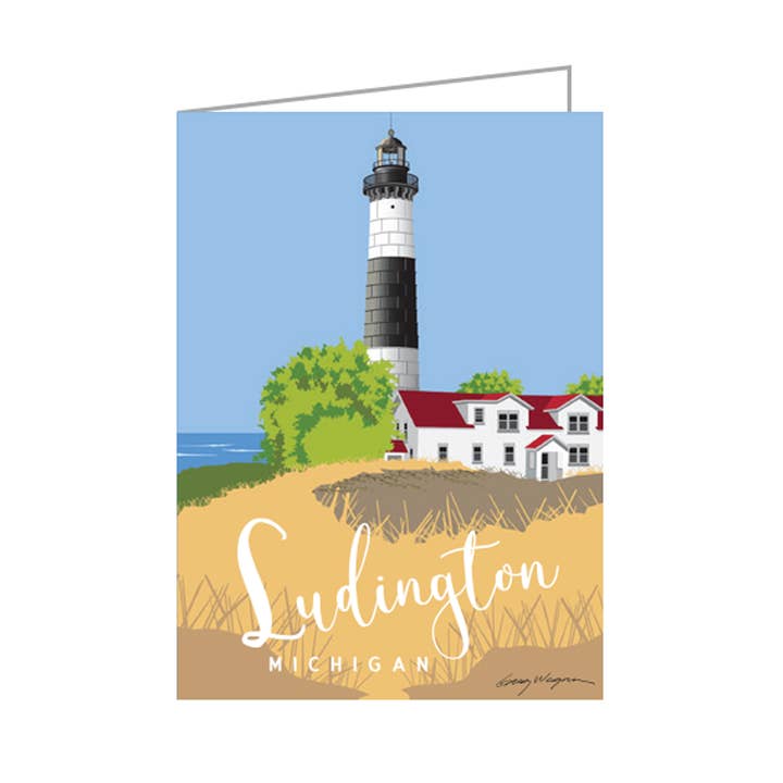 Cartes de correspondance du phare Big Sable de Ludington, Michigan pour la vente par WagsStuff