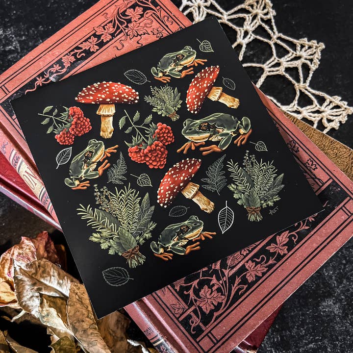 House of Hex - Wholesale Art print - Forest Dweller Print | witchy | frog | herbs | mushroom0