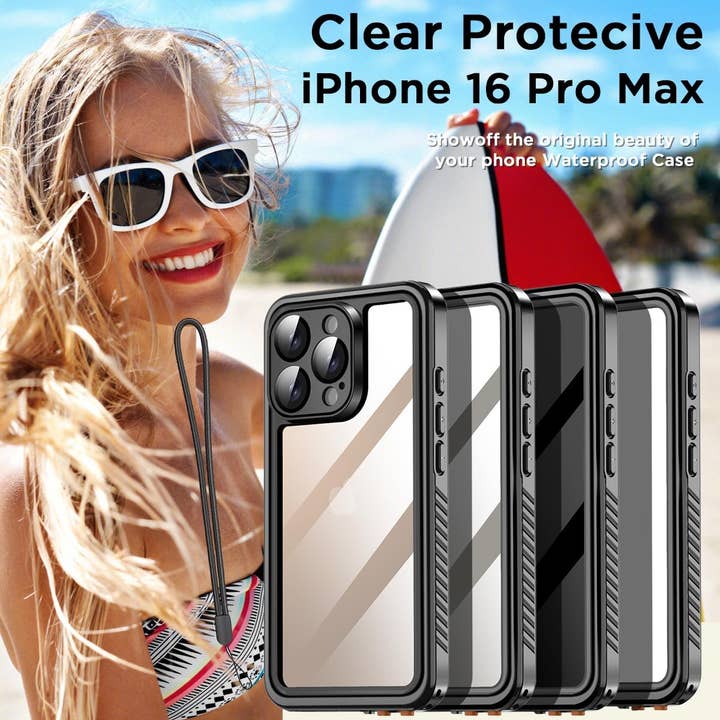 AICase - Wholesale Phone Case - Unisex - iPhone 16 Pro Max Waterproof Clear Case with Built-in Screen Protector5