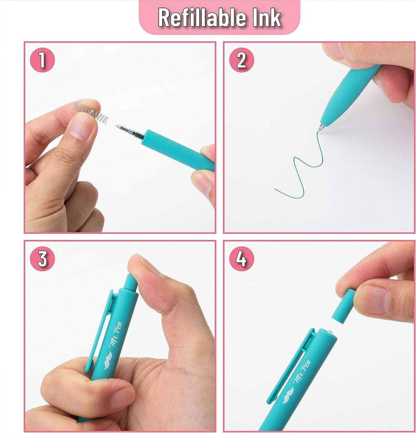 Mr. Pen - Vente Stylos - Lot de 12 stylos gel à séchage rapide rétractables Mr. Pen4