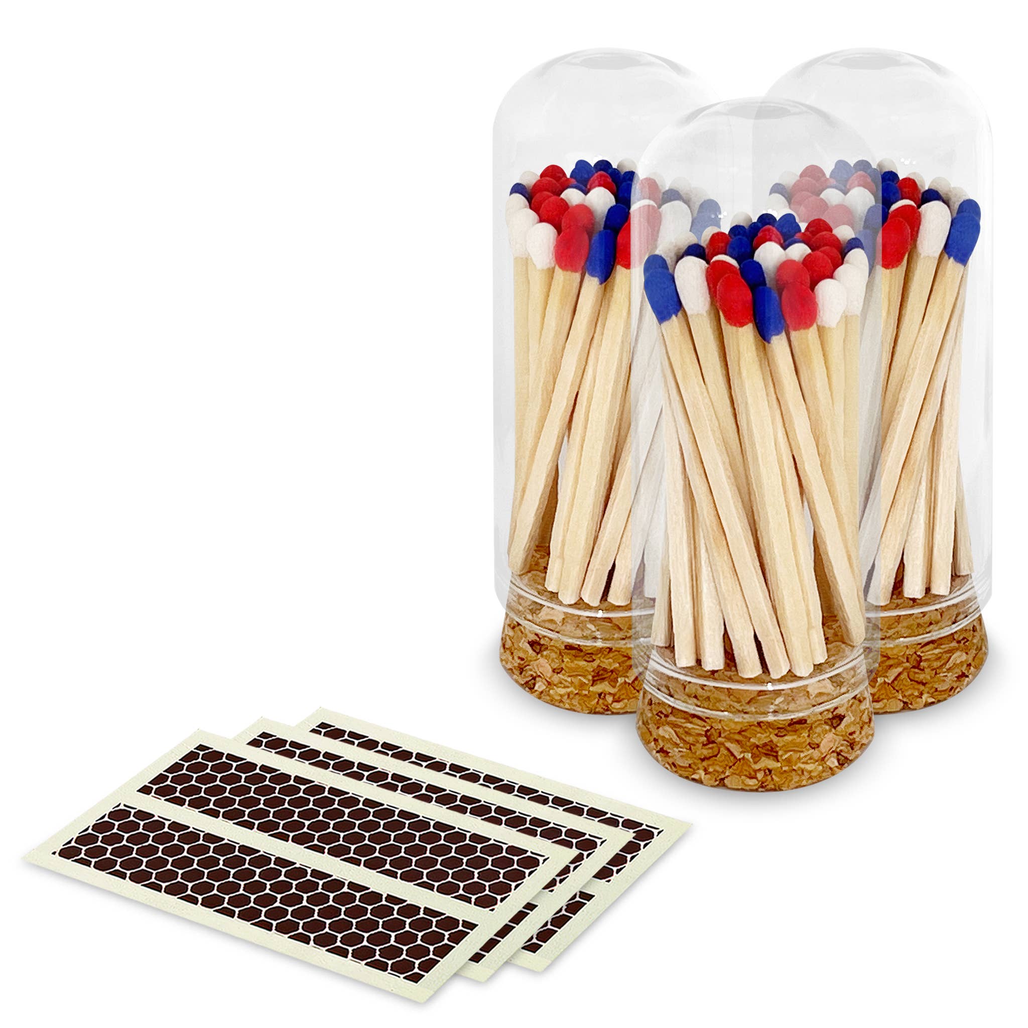 Patriotic Red, White & Blue Matches, Size & Holder of Choice for wholesale on Faire6