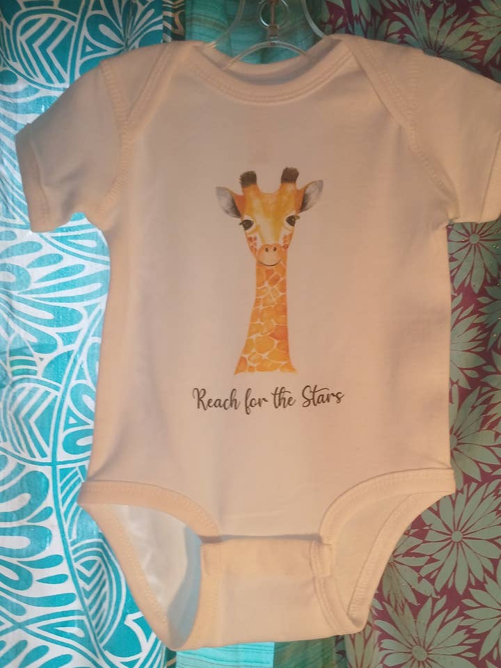 Giraffe Onesie for wholesale by Blue Mermaid Art