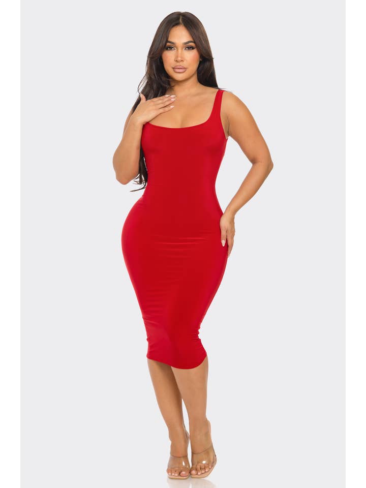 Uptown Apparel - Wholesale Dress - Women's - D11036 Tank Double Layer Midi Dress25