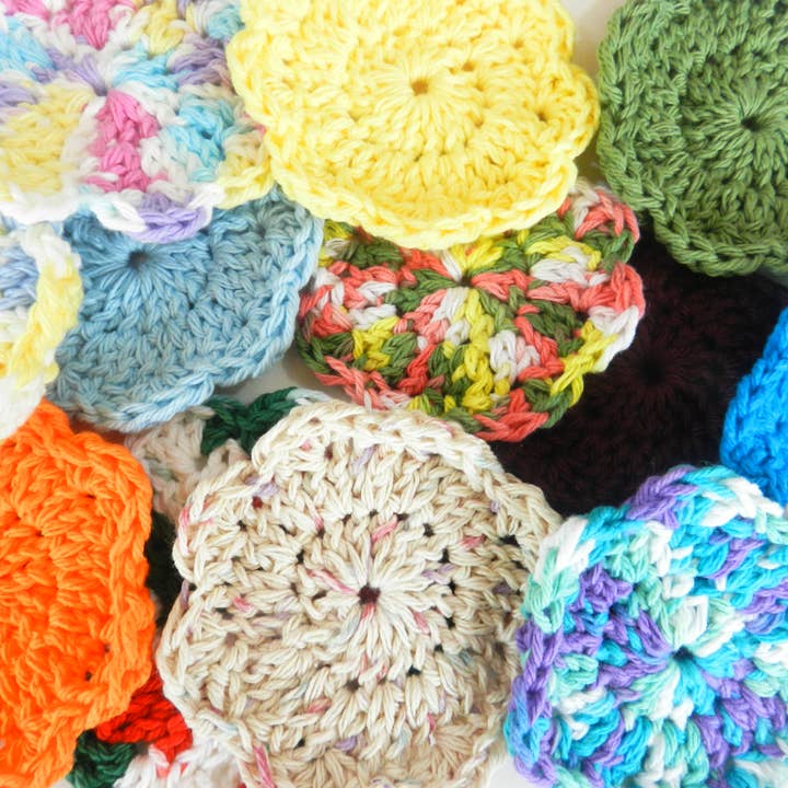 Clover Garden Crafts - Wholesale Wash Cloth - Cotton Crochet Floral Shape Face Scrubbies Makeup Removers4