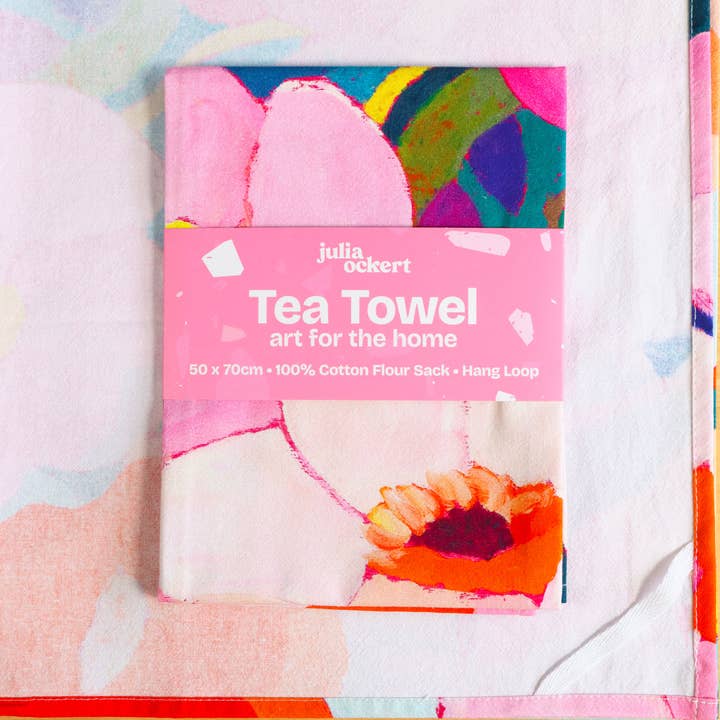 Julia Ockert - Wholesale Tea Towel - Flowerverse Tea Towel - Dopamine Decor - Original Floral Art8