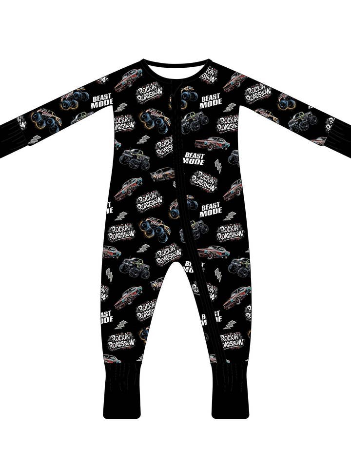 Little Rocker Clothing - Wholesale Jumpsuit - Baby - Chaos On Wheels Zippie1