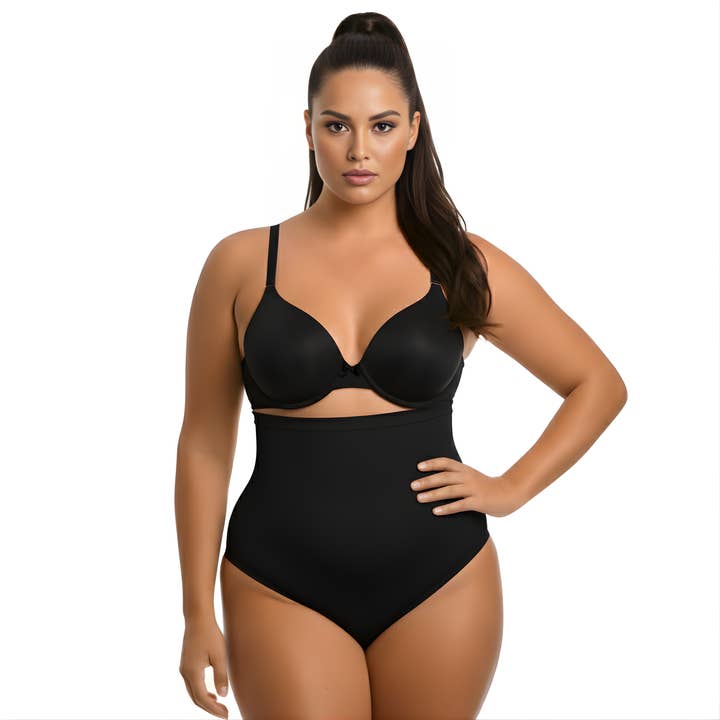 InstantFigure Hi-waist Plus Size panty with thong back WP019TC for wholesale by InstantFigure