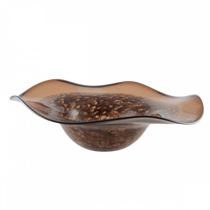 Brown decorative bowl 40x40x10cm for wholesale by AULICA