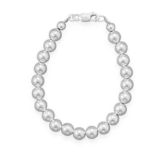 7mm Sterling Silver Bead Necklace and Bracelet for wholesale by Silver Stars Collection