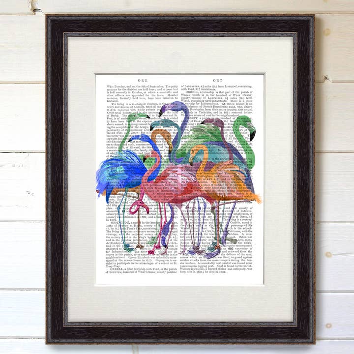 Flamingos in pastels Book Print / Art Print / Wall Art for wholesale by FabFunky Ltd