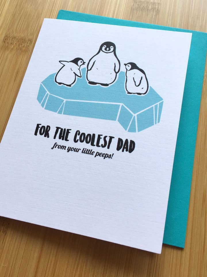 Pinguin-Vatertagskarte — süße Pinguin-Karte, Pinguin-Geschenk, Geschenk für Vater, Vatertagsgeschenk, lustige Vatertagskarte für den Großhandel von Papermain