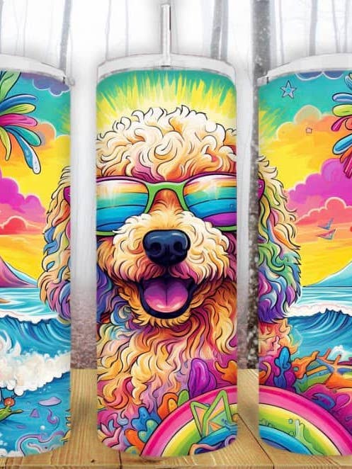 20oz Goldendoodle Dog Tumbler for wholesale by Creative Queen Boutique