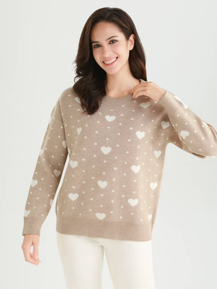 KNITTED JUMPER WITH HEARTS DESIGN for wholesale by Lucy Sparks