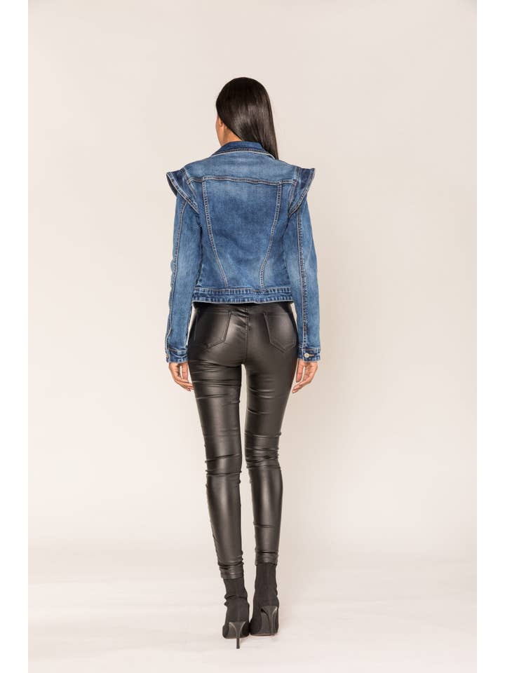 Nina Carter - Wholesale Denim Jacket - Women's - S506 slim fit denim stretch denim jacket2