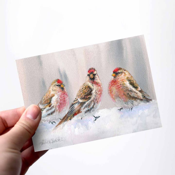 Winter Greeting Card With Birds And Snow for wholesale by Whitworth Gallery